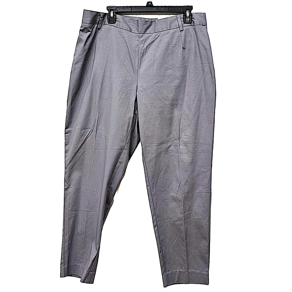NWT Cato Women's Gray Natural Waist Skinny Leg Cotton Cropped Pants Size 16W